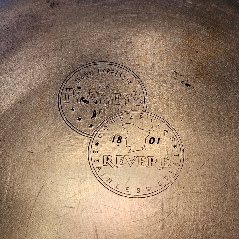 Vintage Revere‎ Ware Copper Clad SS Saucepan for Penneys Bakelite Handle - Picture 4 of 4